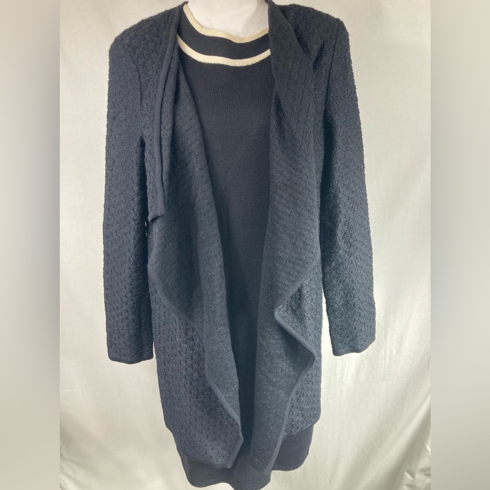 Euc St. John Collection, Women’s Black Waterfall Open Cardigan, Size M